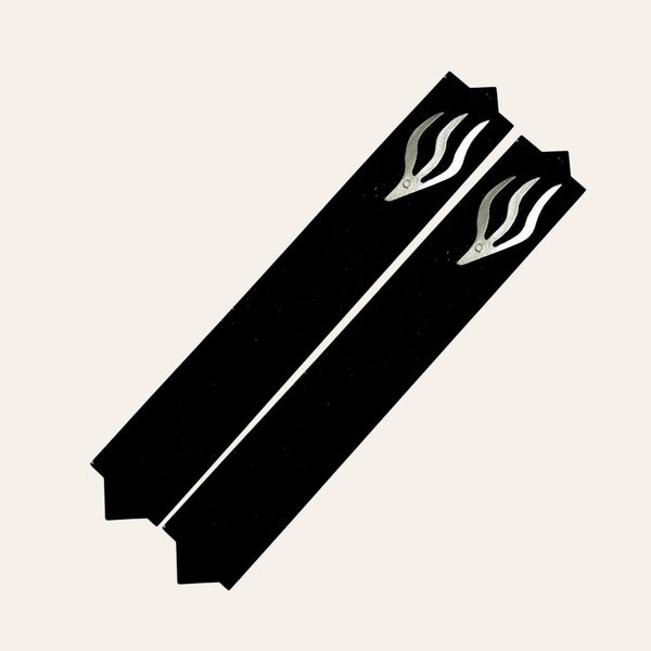 Epoxy Mezuzah in a Solid Black with a Silver accent ( Set of 2 )