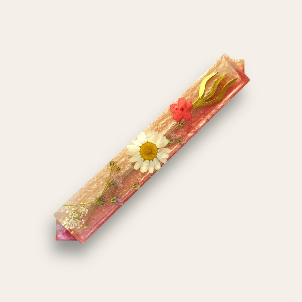 Pink and Pearl White Floral Mezuzah - Handmade Judaica Mezuzah Case - Handmade Epoxy Mezuzah Case - Jewish Wedding Gift - Jewish Epoxy Art 17