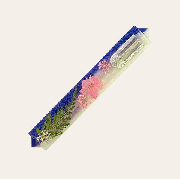 Purple and White Floral Flower Mezuzah With Silver - Handmade Judaica Mezuzah Case - Handmade Epoxy Mezuzah - Jewish Gift - Jewish Epoxy Art 12