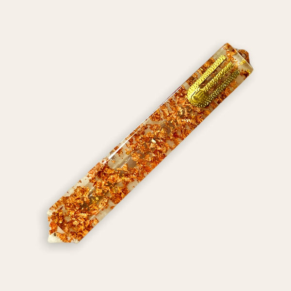 Epoxy Mezuzah in White with Rose Gold Metal Flakes